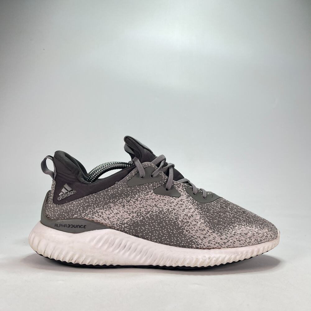adidas AlphaBOUNCE EM Grey White Athletic Running Shoes DB1091 Men's Size 10
